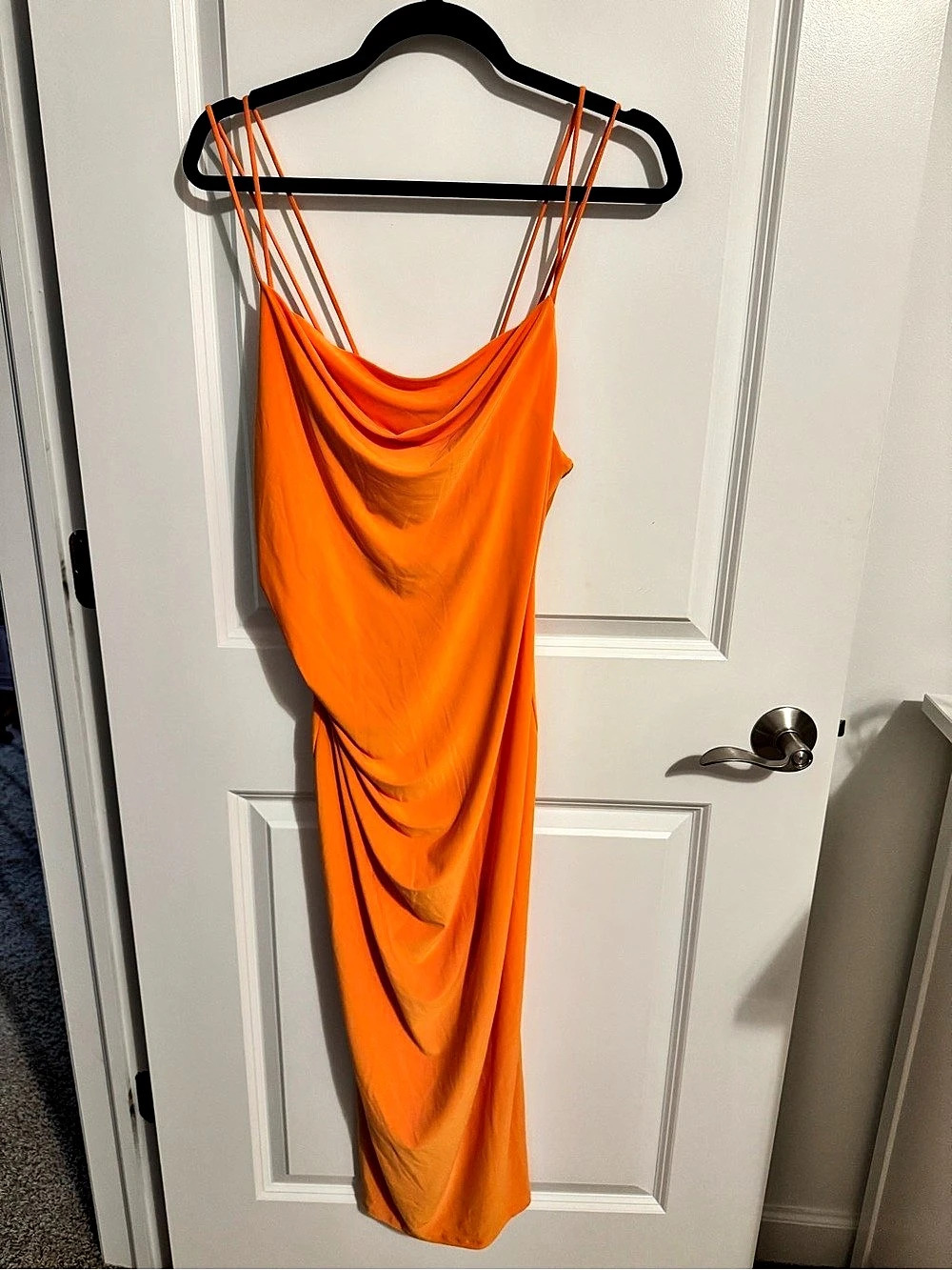 ZARA Draped Maxi Dress in Orange